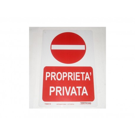 targa in plastica PROPRIETA' PRIVATA 300X200MM. 5264373 - Ferramenta  Zoppis